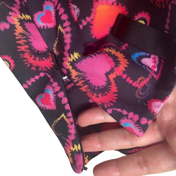 I Am Gia Size S Rylee Cropped Flare Pants Hearts Print Maximalist Kawaii Rave - Picture 7 of 13